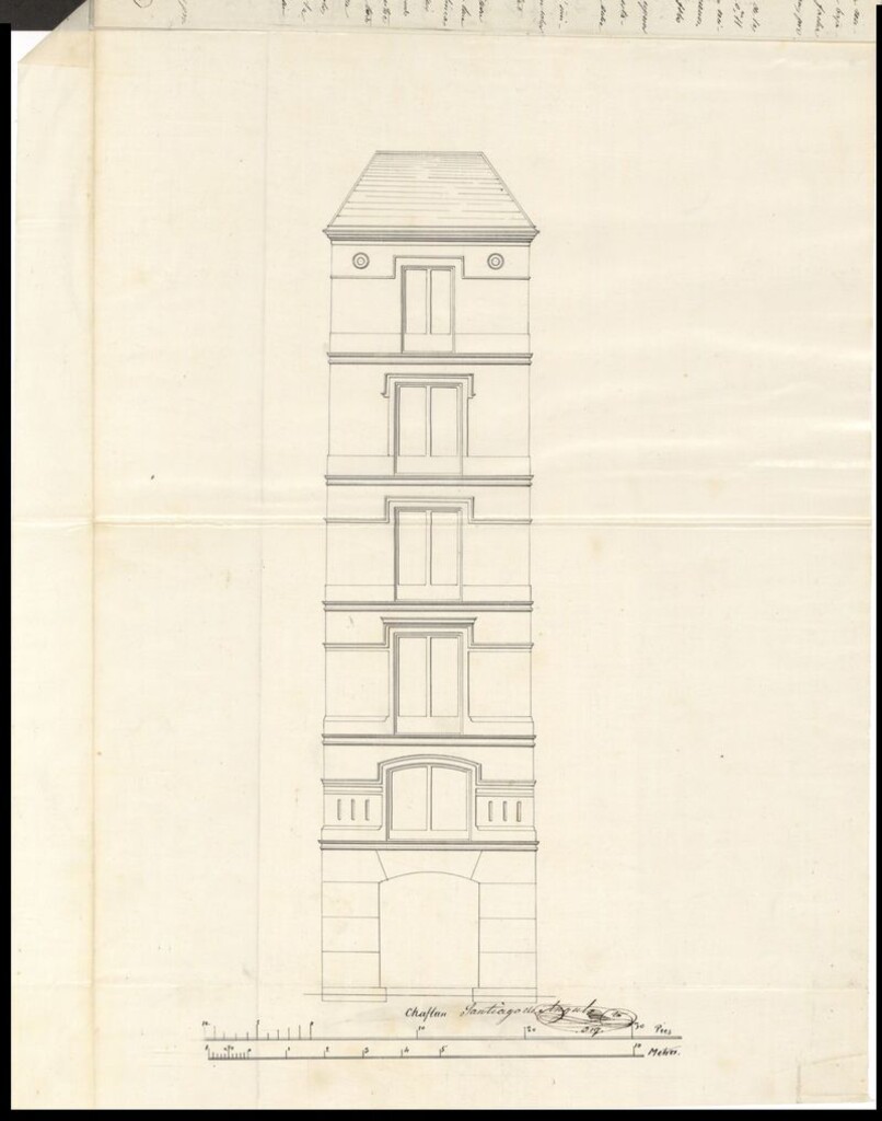 Miniatura de D. Vicente Gómez de Pereda, solicita de la casa plazuela de Santo Domingo, nº 16 y 17 con vuelta a la calle de Silva, nº 8.