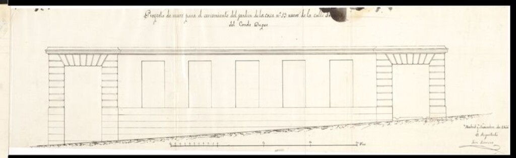 Miniatura de D. Eusebio Zuloaga, para construir de nueva planta la casa de su propiedad, nº 13 de la Travesía del Conde Duque.