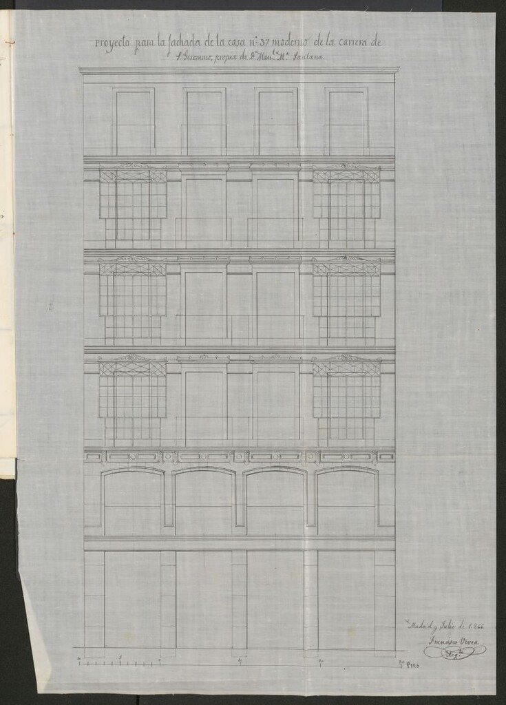 Miniatura de D. Manuel María Santana, en solicitud de licencia para construir de nueva planta su casa sita en la Carrera de S. Jerónimo nº 37, con vuelta a la calle de gitanos nº 10.