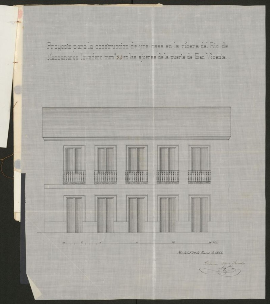 Miniatura de Dª Juana Fernández, en solicitud de licencia para construir su casa Lavadero nº 25, situado en la rivera izquierda del rio Manzanares.