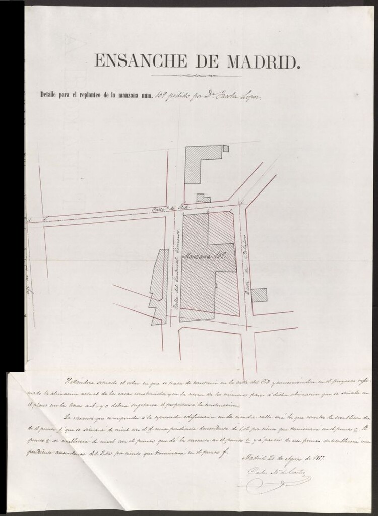 Miniatura de Dª Jacoba, expediente instruido en solicitud de licencia para edificar en e nº 4 calle de Olid, contra la renuncia indemnización por perjuicio.