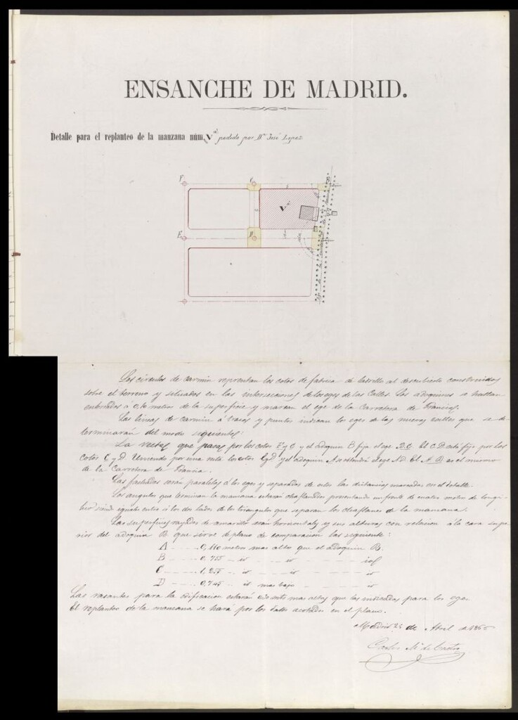 Miniatura de D. José López, alineación y licencia para construir una casa cobertizo en un solar de la Carretera de Francia.
