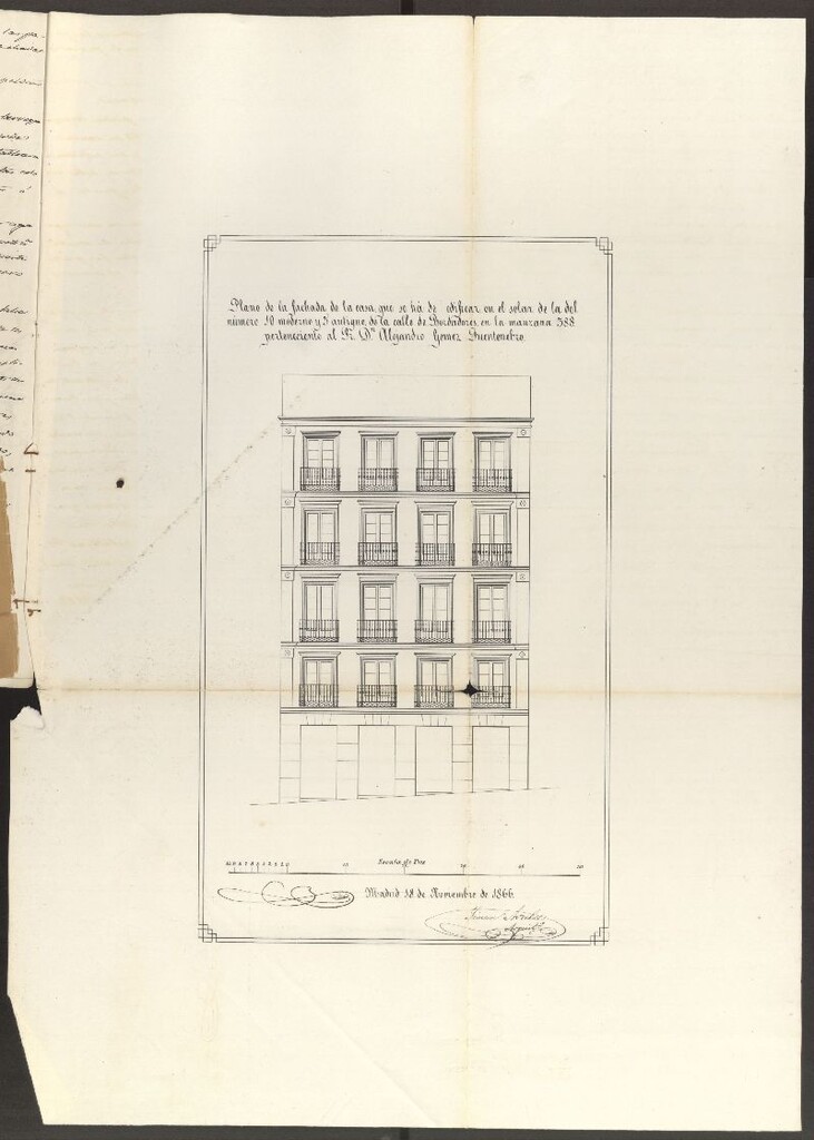 Miniatura de D. Alejandro Gómez Fuentenebro, para edificar su casa calle de Bordadores nº 10 moderno, 15 antigüo.