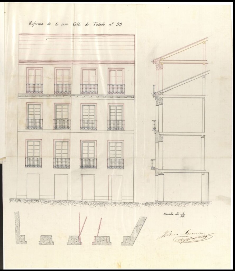 Miniatura de D. Mariano Benito, dueño de la casa calle de Toledo nº 99 moderno, manzana 93, en solicitud de licencia para levantar un tercer piso.