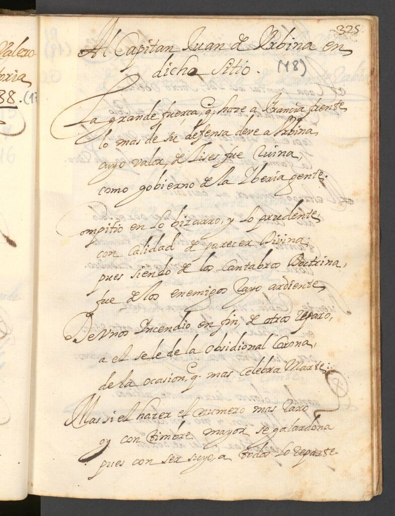 Miniatura de Al Capitán Juan de Urbina en dicho sitio [Soneto]