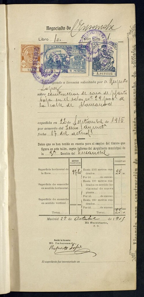 Miniatura de Libro de talones para la expedición de licencias de obra