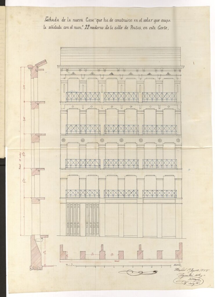 Miniatura de D. Ramon Ruiz, solicitando licencia para reedificar su casa calle de Postas, 22.