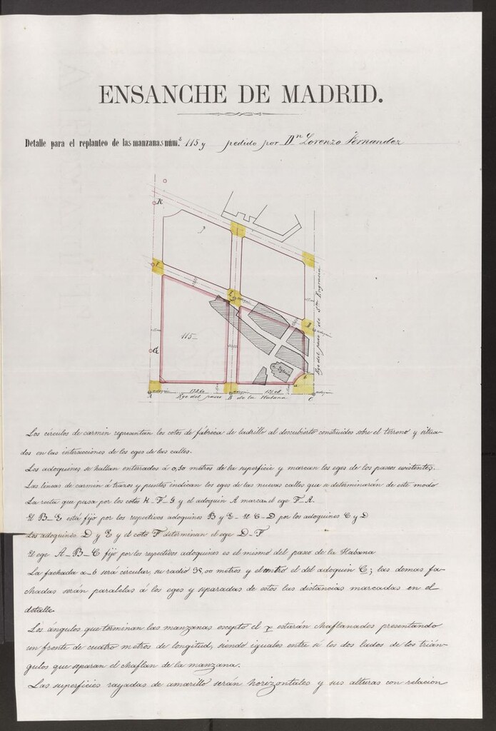 Miniatura de D. Lorenzo Fernández, pidiendo las correspondientes de la casa de Chamberí, calle de Balmes, nº 6.