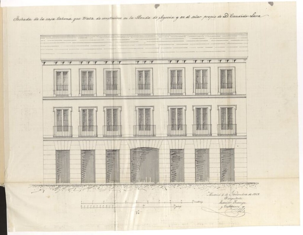 Miniatura de Promovido por D. Cándido Lara, solicitando edificar una casa tahona en las afueras de la Puerta de Segovia.