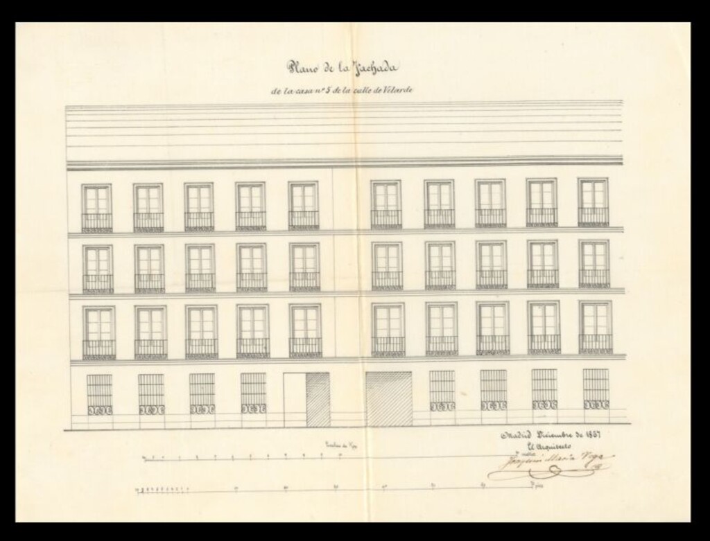 Miniatura de D. Matías López, dueño de la casa nº 8 de la calle de la Palma con accesorias a la de Velarde nº 5, en solicitud de licencia para construir por esta última de nueva planta.