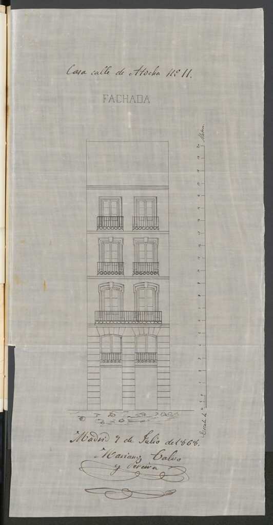 Miniatura de D. Francisco Bohlig, en solicitud de licencia para construir de nueva planta su casa calle de Atocha nº 11.