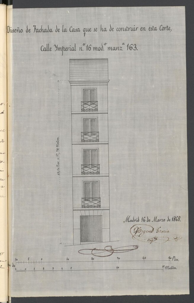 Miniatura de D. José García y Suárez, D. Santigo García Álvarez y D. Bruno Cuadrado, en solicitud de licencia para construir de nueva planta su casa sita en la calle Imperial nº 16 moderno.