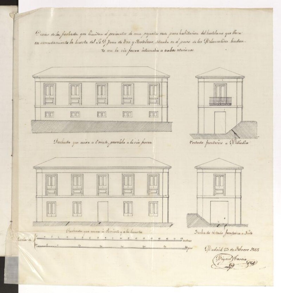 Miniatura de D. Juan de Tro, y Ortolano, dueño de una huerta extramuros de la Puerta de Segovia, en solicitud de licencia para construir en la misma una pequeña casa para el guarda.