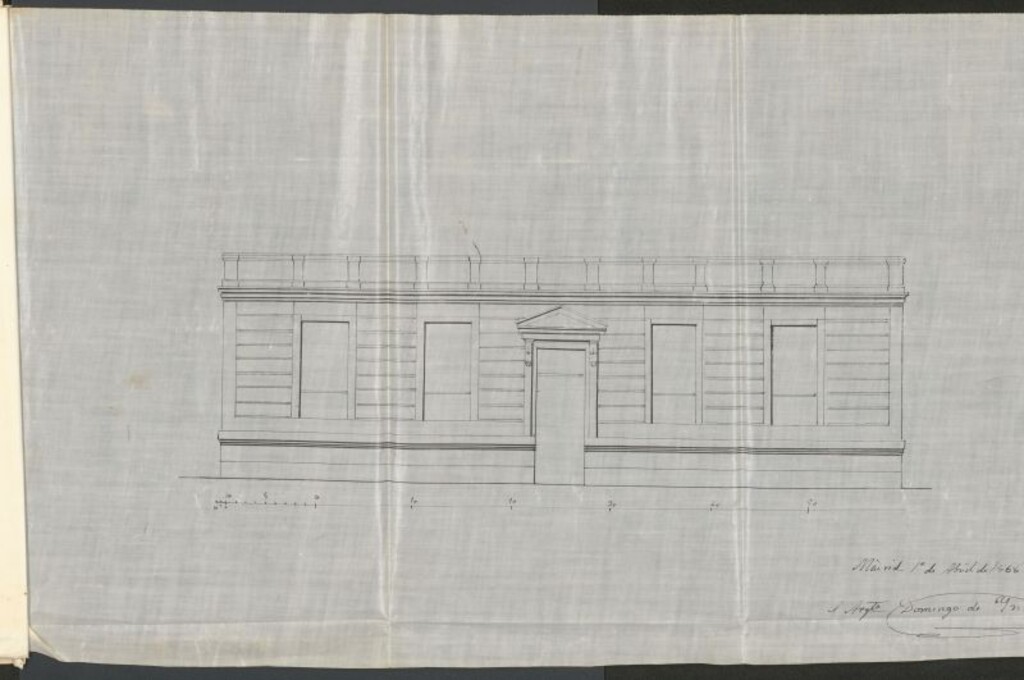 Miniatura de D. Francisco Noguerol y Núñez, en solicitud de licencia para construir en la manzana 6ª del Barrio de Argüelles, calle de Luisa Fernanda.