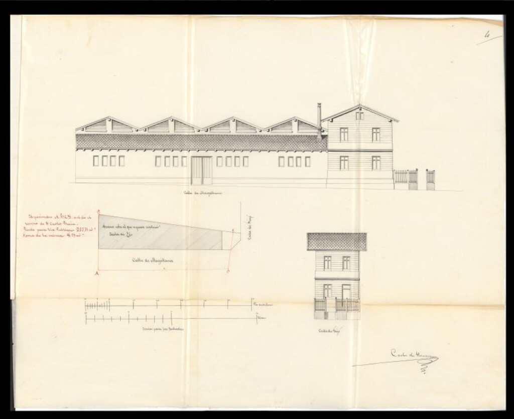 Miniatura de Carlos Bevia, en solicitud de licencia para construir de nueva planta una casa en la parte del Norte del Ensanche de esta Villa, en la calle de Feijóo y de Magallanes nº 6 y 24 de la manzana 85.