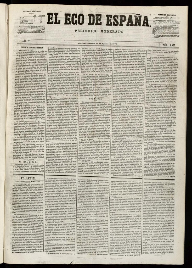Miniatura de El Eco de España del 26 de agosto de 1873