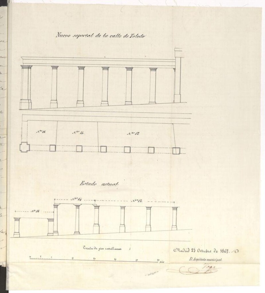 Miniatura de D. Manuel Isidoro de Diego, paara construir de nueva planta sus casas, calle de Toledo, nº 14, y parte de la del 16, con accesorias a la de Cuchilleros, nº 11 y 13.