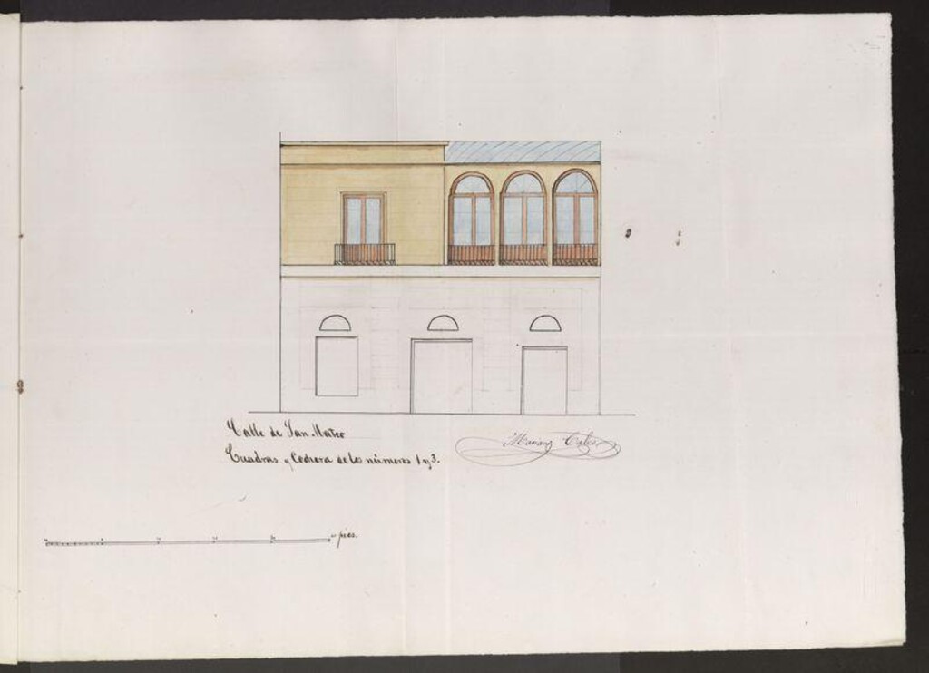 Miniatura de Sr. Marqués de Morante, solicita de una nueva pieza a su casa calle de S. Mateo nº 1 y 3.