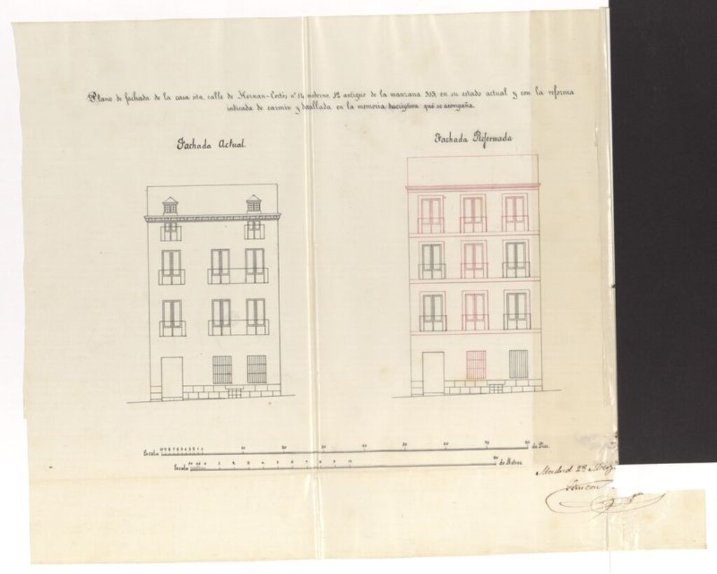 Miniatura de D. Pedro Agero, dueño de la casa calle de Hernán Cortés nº 14 moderno, manzana 313, en solicitud de licencia para aumentar un piso tercero.