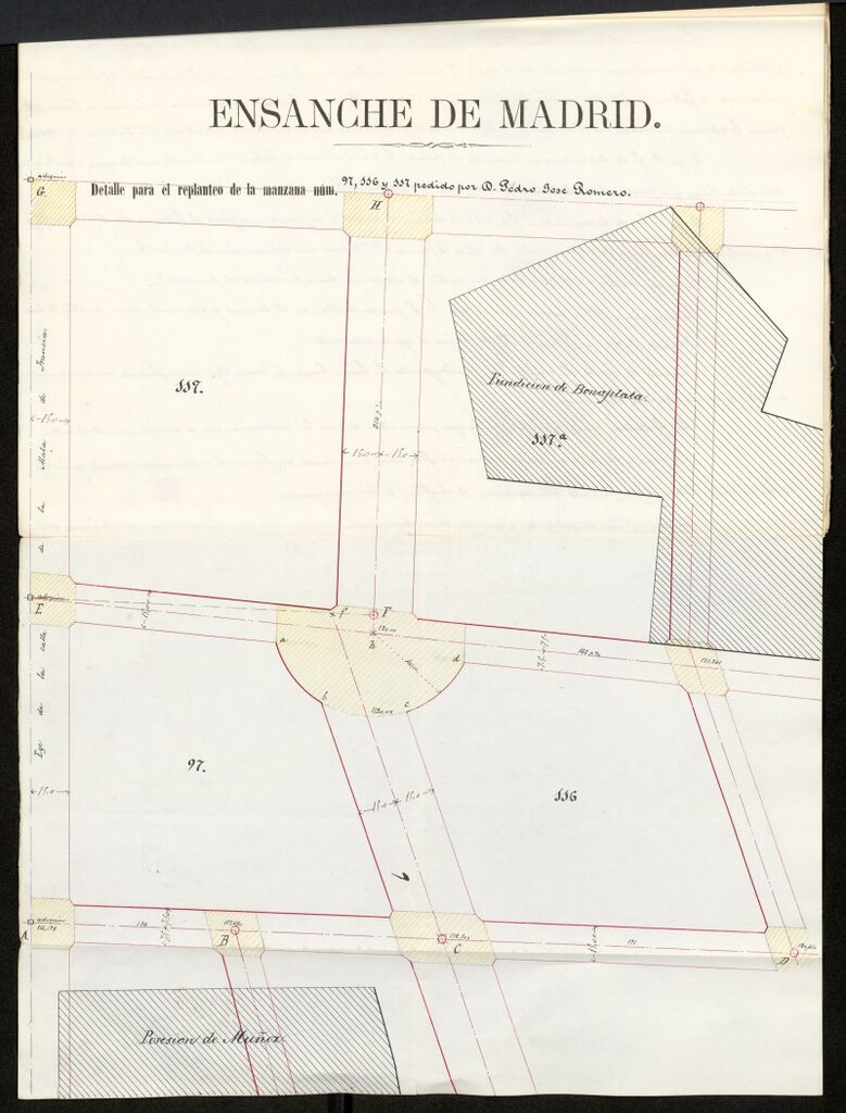 Miniatura de D. Pedro Romero, expediente instruido en solicitud de licencia para edificar en la manzana 117.
