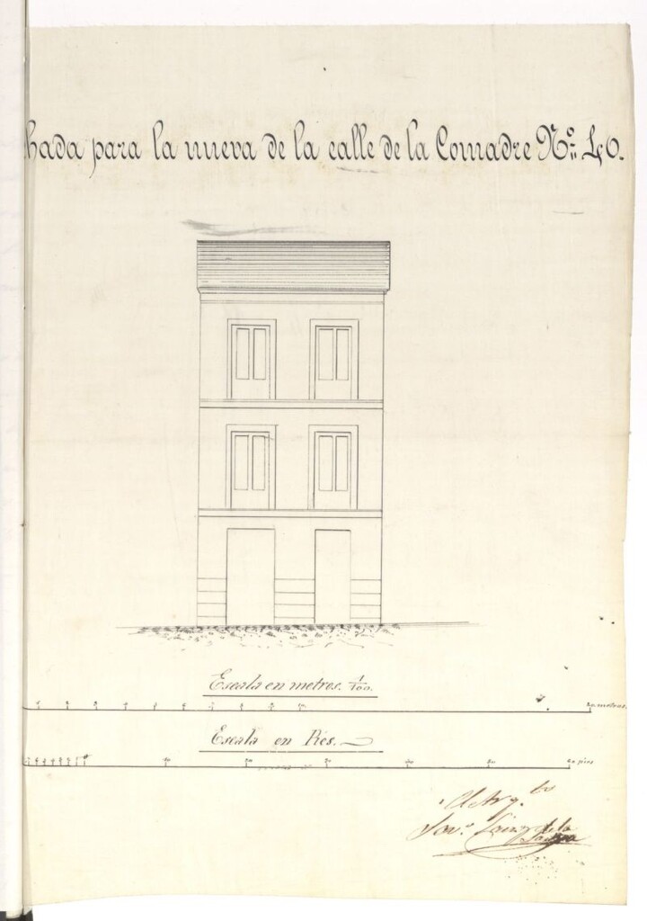 Miniatura de Dª Carmen Iglesias, solicita construir de nueva planta la casa de su propiedad calle de la Comadre, nº 40.