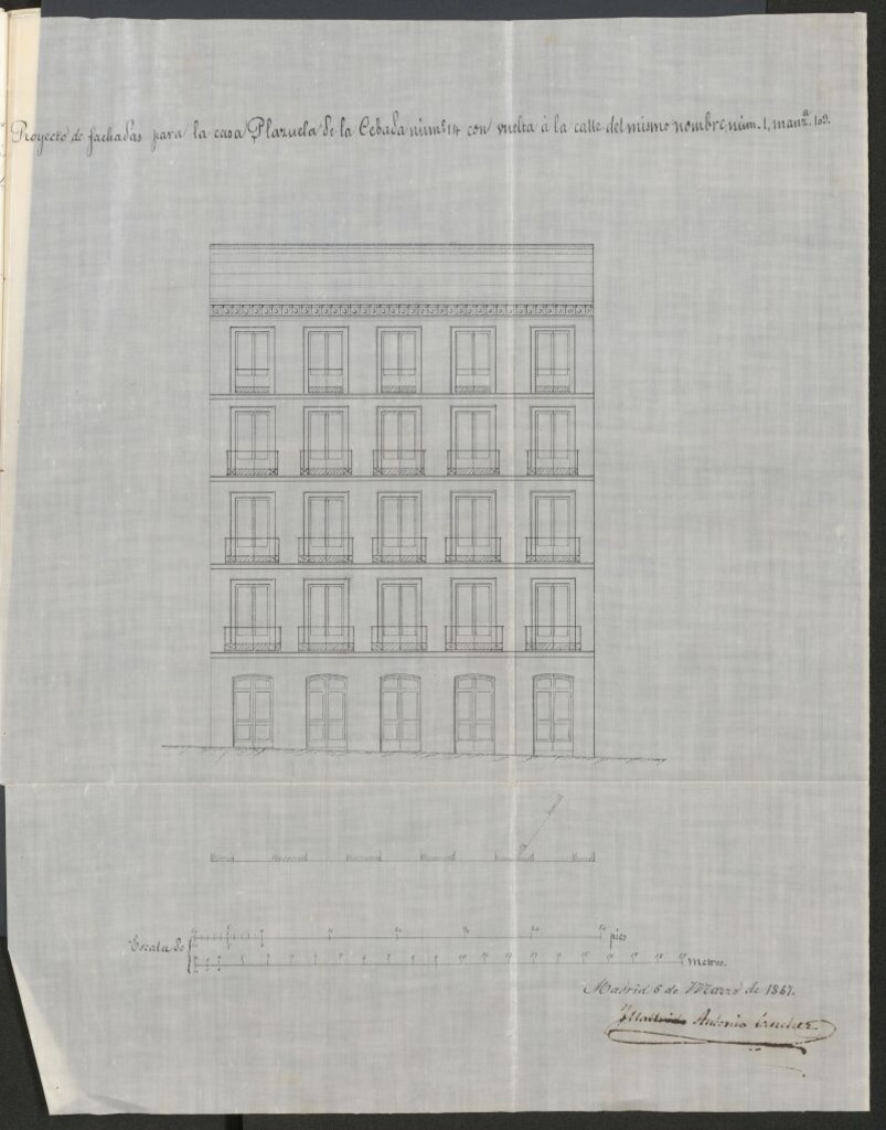 Miniatura de D. Celestino Cano, solicita de la casa nº 14 de la Plazuela de la Cebada.