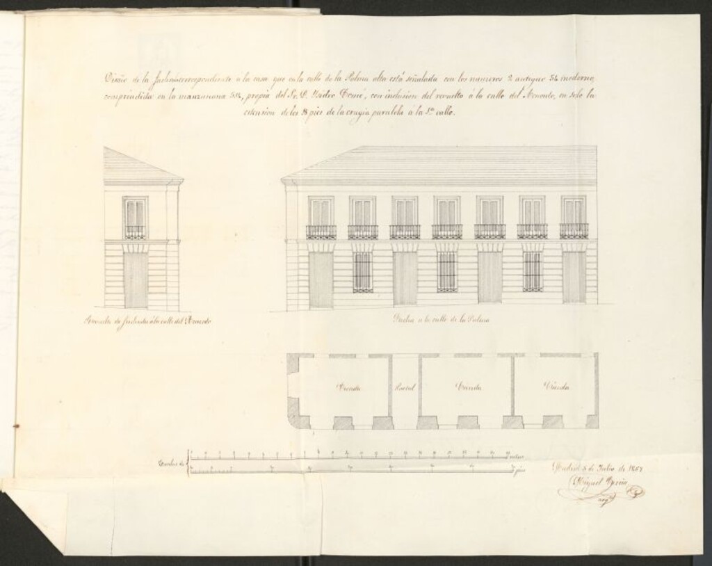 Miniatura de D. Isidro Tomé, solicita construir de nueva planta de la casa de su propiedad calle de la Palma Baja, nº 54.