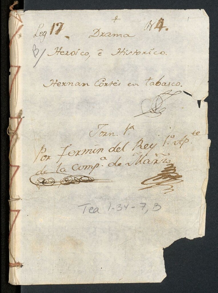 Miniatura de Drama Heroico, e Historico Hernan Cortés en tabasco