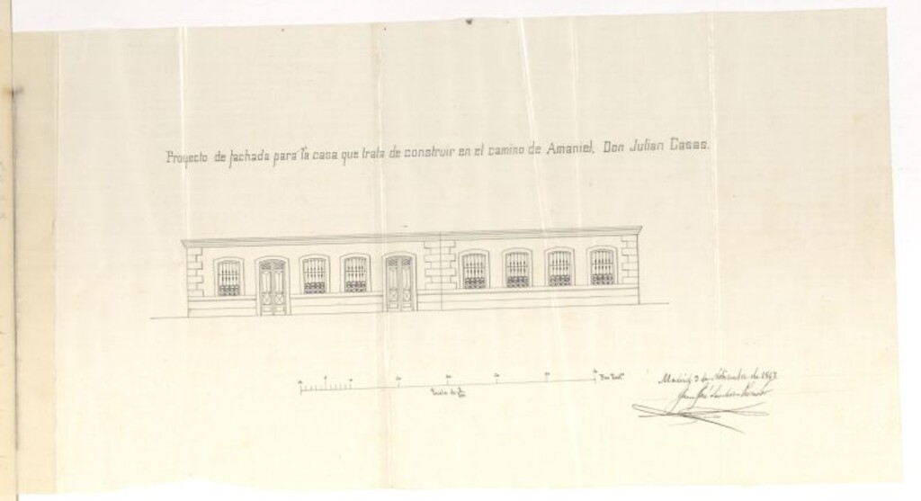 Miniatura de D. Julián Casas, licencia para edificar una casa en la manzana K del Barrio del Norte, fuera de la zona del ensanche.