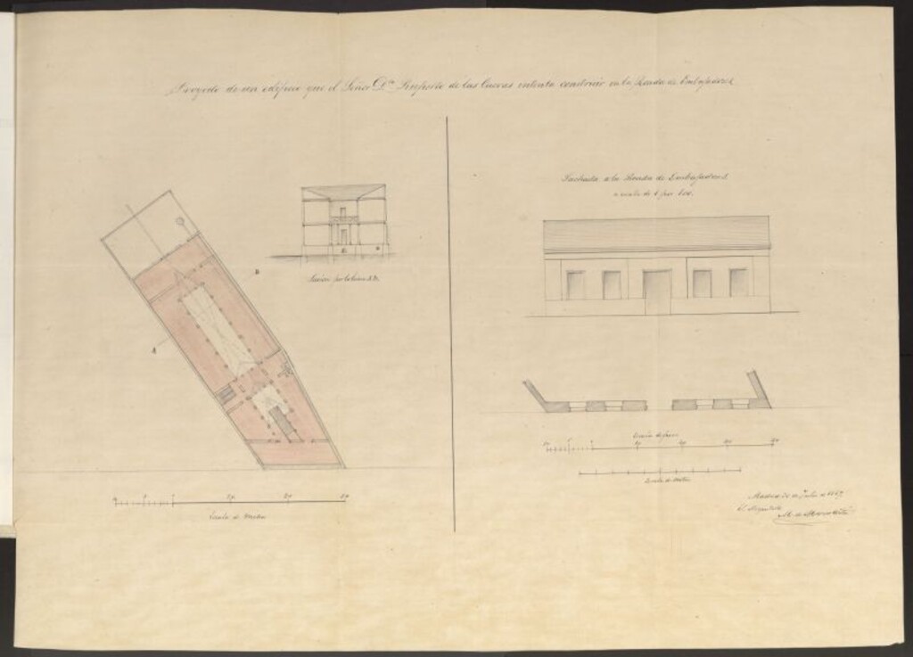 Miniatura de D. Ruperto Fernández de las Cuevas, solicita licencia para construir un edificio con fachada a la Ronda de Embajadores, manzana 394 del ensanche.
