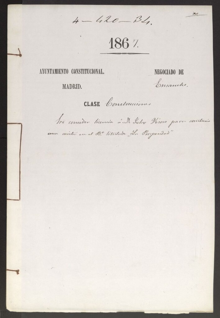 Miniatura de D. Félix Vizoso, para construir una casita en el Bº titulado " La Prósperidad".