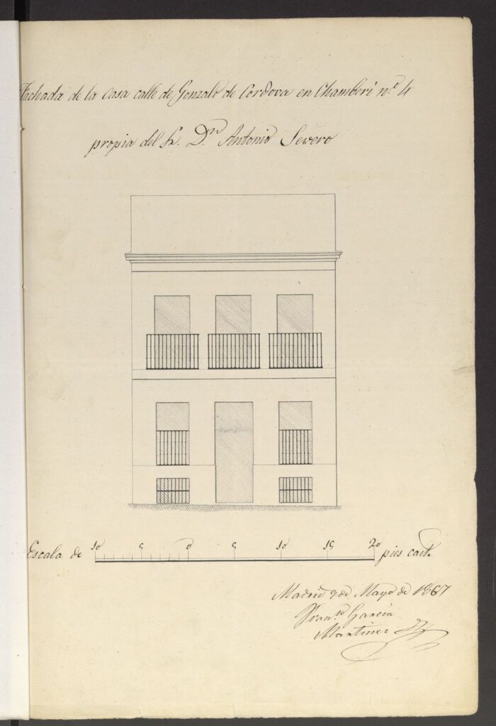 Miniatura de D. Antonio Severo, licencia para edificar en la calle de Gonzalo de Córdoba nº 4 (Chamberí).