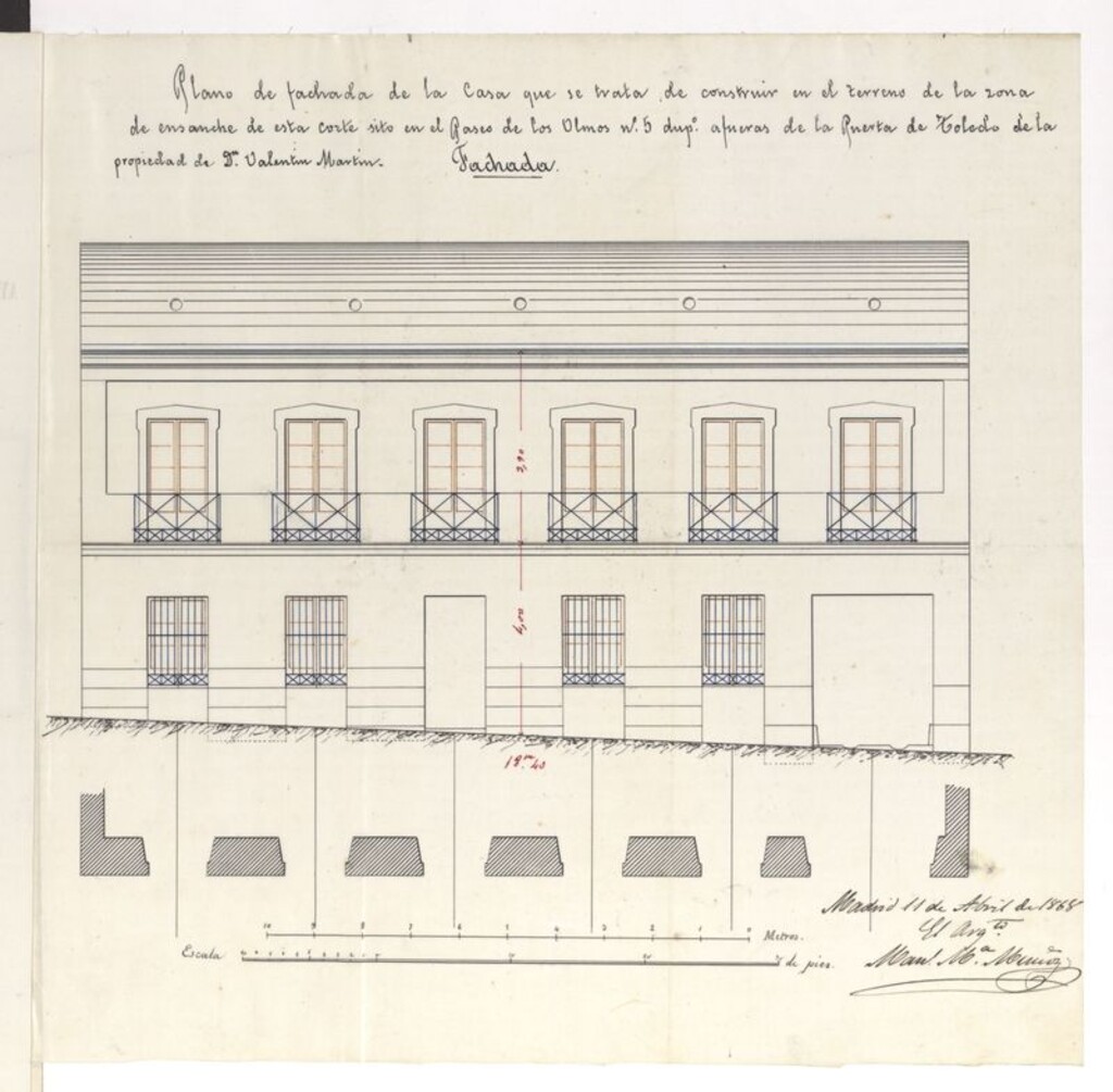Miniatura de D. Valentín Martín, licencia para construir una casa en el solar distinguido con el nº 5 del Paseo de los Olmos afueras de la Puerta de Toledo.