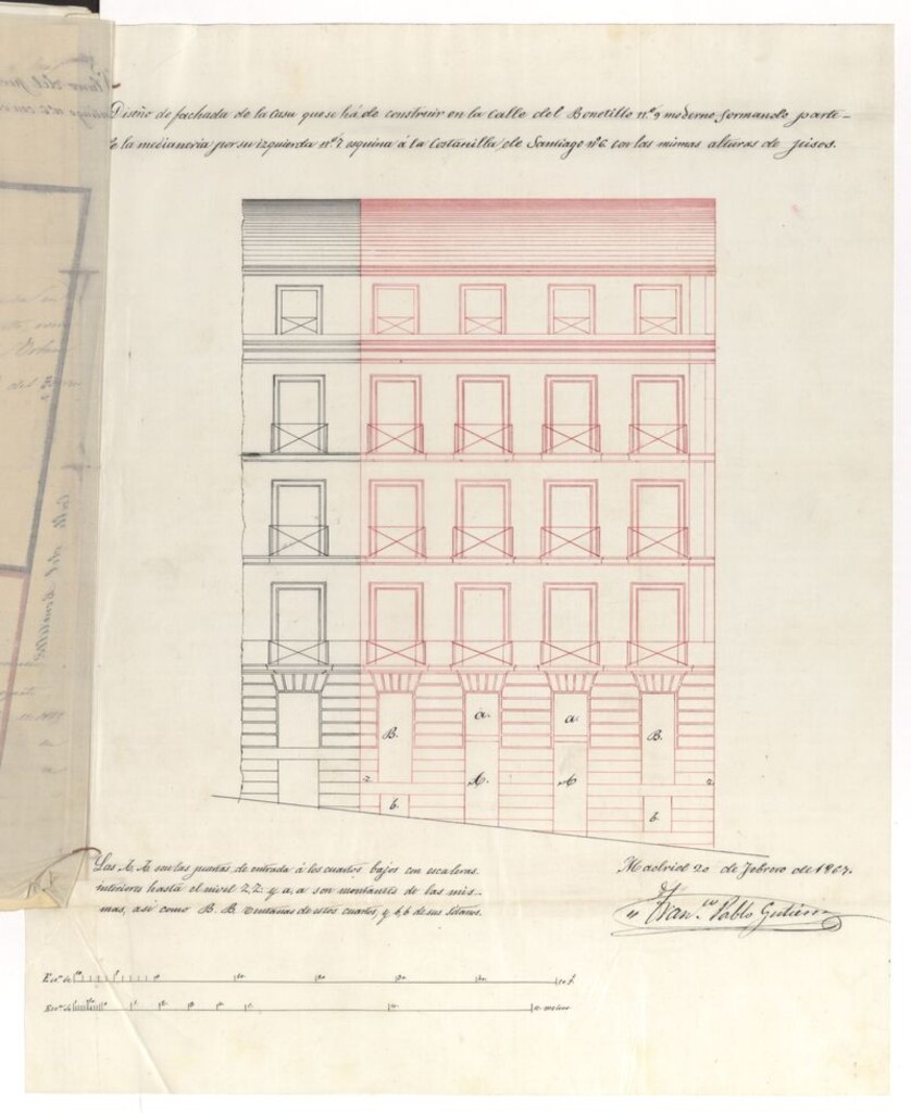 Miniatura de D. Sebastián Pellico, y hermanos para edificar la casa nº 9 de la calle del Bonetillo.