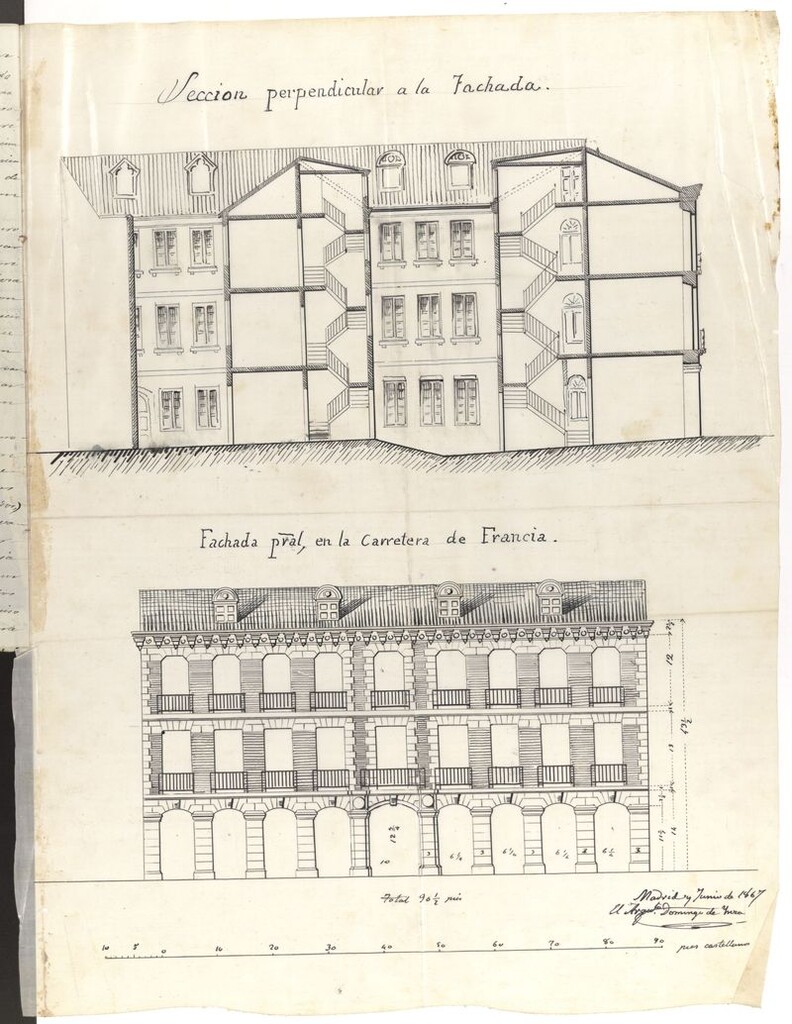 Miniatura de D. Juan González, para edificar en la manzana 94, contigua a la Glorieta de Quevedo.