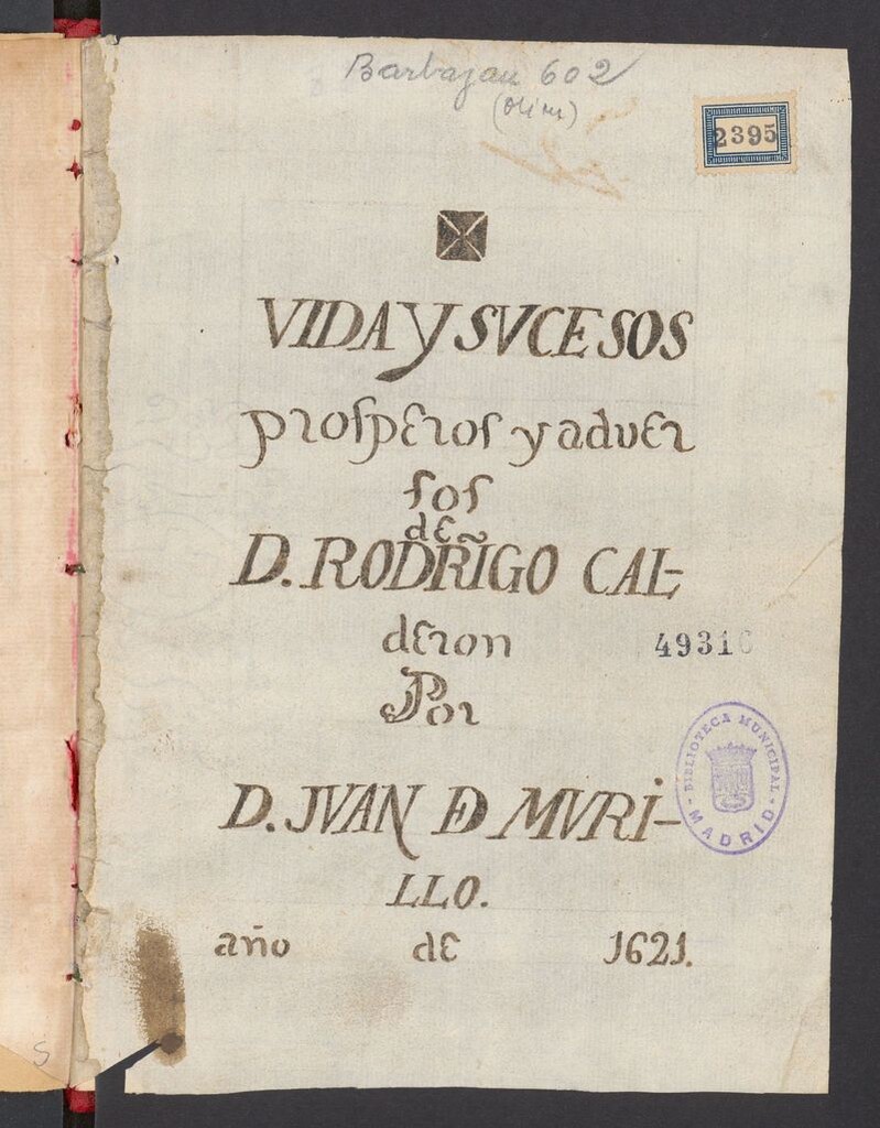 Miniatura de Vida y sucesos prosperos y adversos de D. Rodrigo Calderon