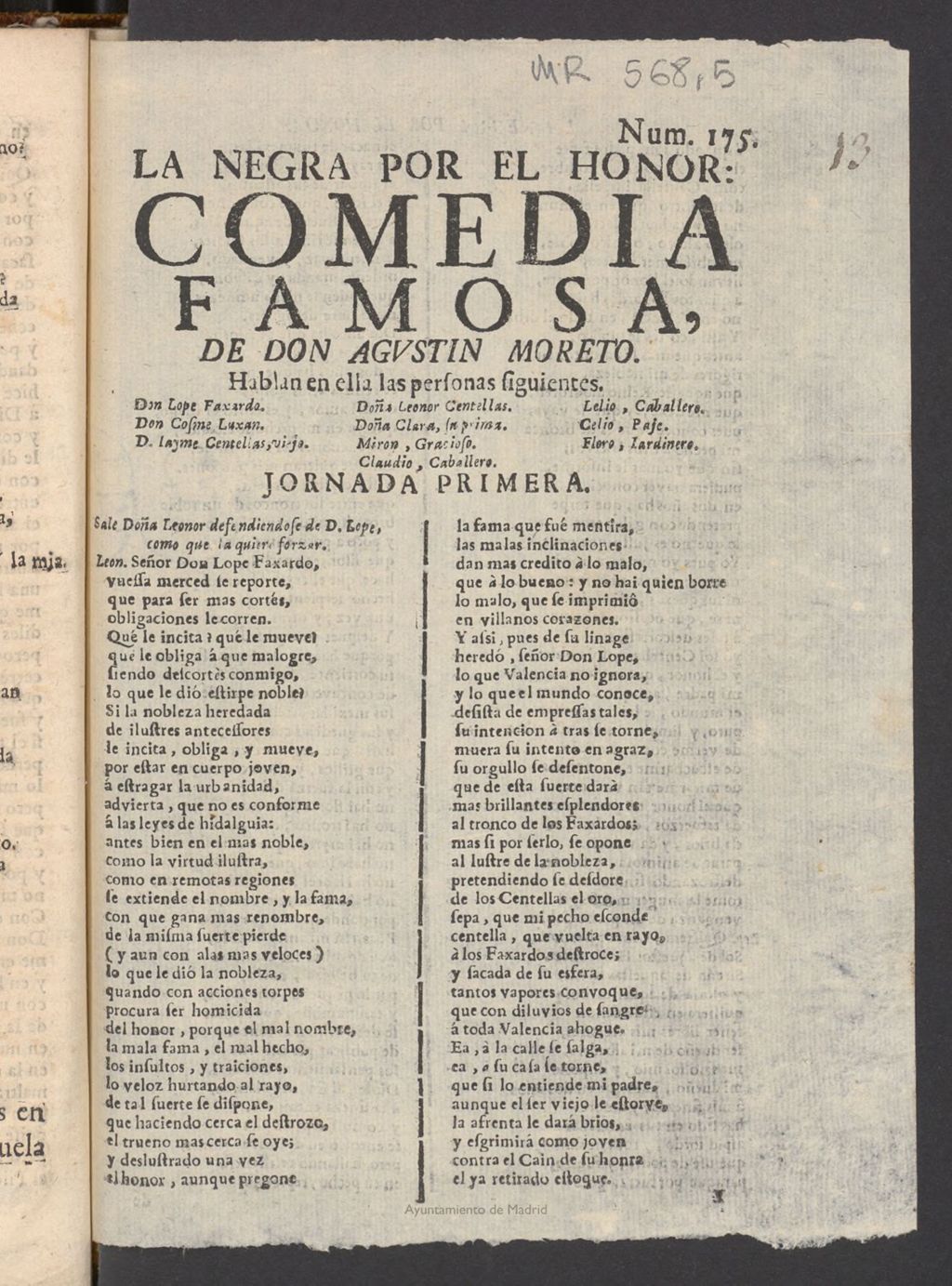 Miniatura de La negra por el honor :comedia famosa