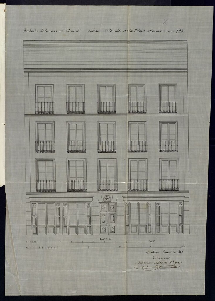 Miniatura de D. Matías López y Llópez, para construir la casa nº 32 de la calle de la Palma.
