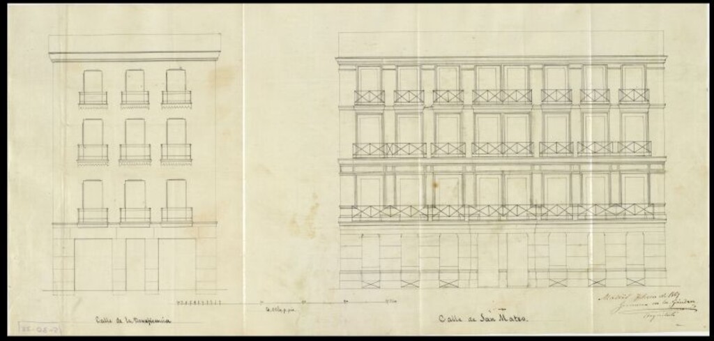 Miniatura de D. José Court y Claur, para construir dos casas en en el terreno que ocupa el nº 11 en la calle de S. Mateo.