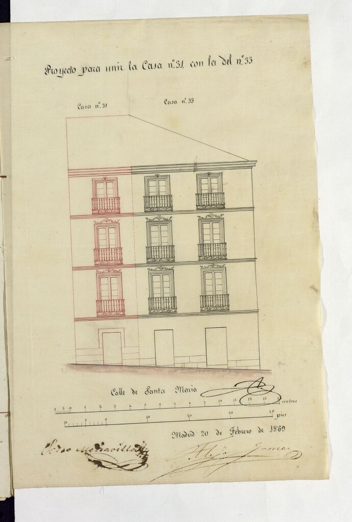 Miniatura de Licencia para construir la casa calle de Santa Maria, nº 31 y 33.