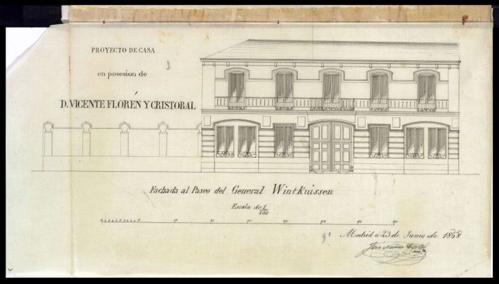 Miniatura de D. Vicente Floren Cristobal, solicitud haciendo varias reclamaciones a consecuencia de la reforma proyectada del Barrio de Chamberí, por lo que afecta a la casa en su construcción manzana 185.