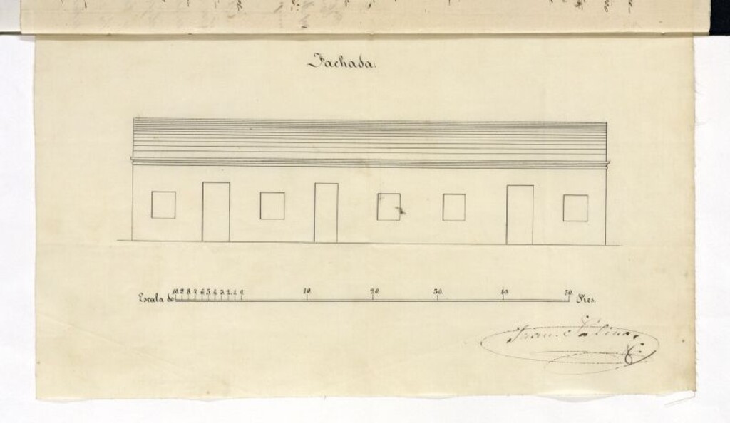 Miniatura de D. Luis Cañizares, para construir una casa de planta baja en el barrio Norte y calle del Salvador.