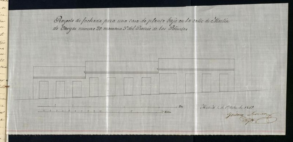 Miniatura de D. Isidoro Lerena, para construir en el solar nº 20 de la calle de Martín de Vargas, barrio de las Peñuelas