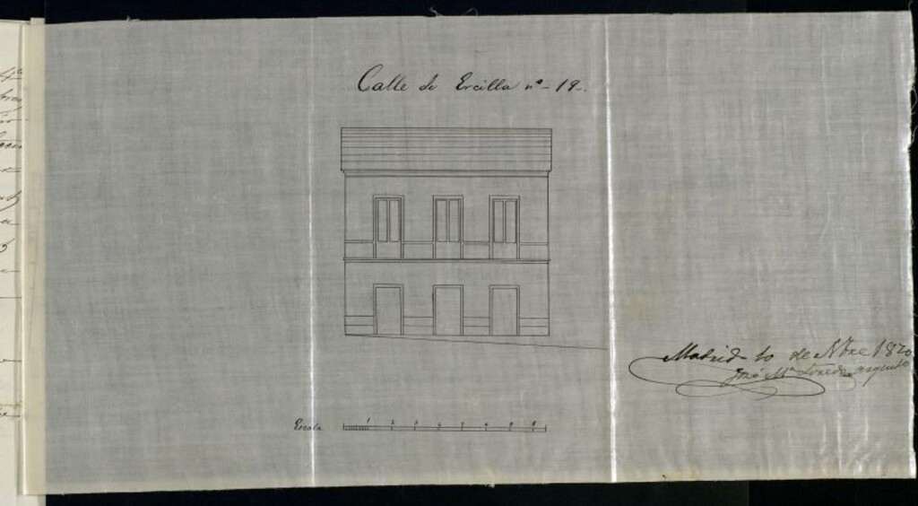 Miniatura de D. José Olavarria, sobre construir un piso principal sobre la planta baja de la casa calle de Ercilla, nº 19.