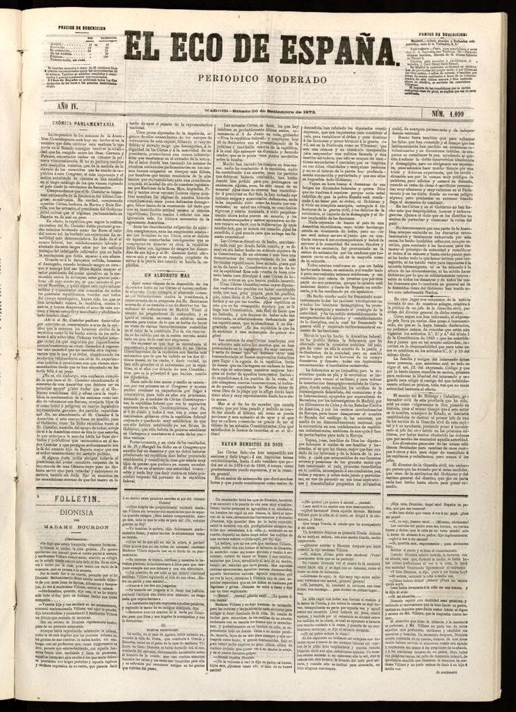 Miniatura de El Eco de España del 20 de septiembre de 1873