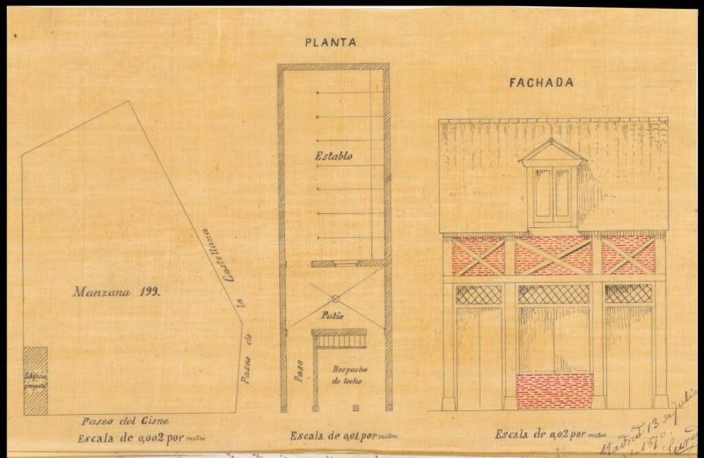 Miniatura de D. Miguel Sainz Indo, en solicitud de licencia para construir una casa con destino a cuadra de vacas y despacho de leche, en la manzana 199 del ensanche.