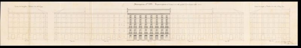 Miniatura de D. Fernando de Salamanca, a nombre de su padre el Marqués del mismo apellido, solicitando construir nueva casa en la manzana 210 y otras cinco en la 233 del Ensanche de esta villa.