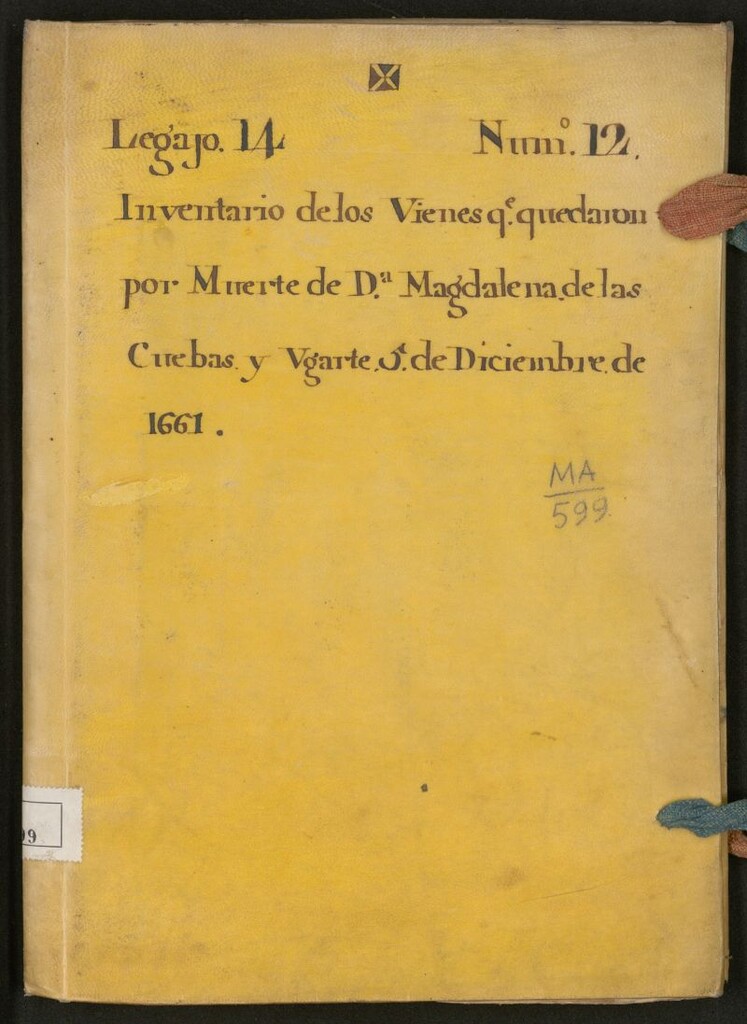 Miniatura de Inventario de los vienes q[u]e quedaron por muerte de D[oñ]a Magdalena de las Cuebas y Ugarte: 5 de Diciembre de 1661