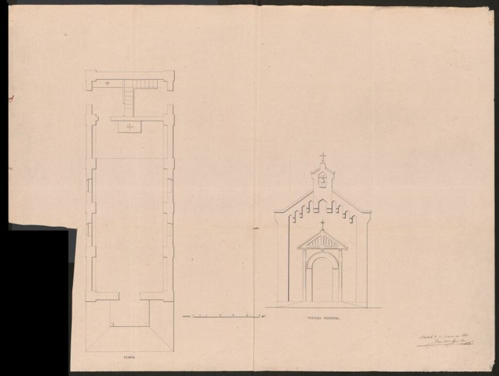 Miniatura de D. Vicente de la Fuente, a nombre y como Presidente de la Asociacilón Provincial de Católicos, en solicitud de licencia para construir una capilla u oratorio público en el barrio de la Prosperidad.