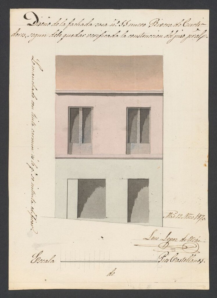 Miniatura de D. Alejandro García, en solicitud de licencia para levantar un piso en la sa nº 11 de la Ribera de Curtidores.